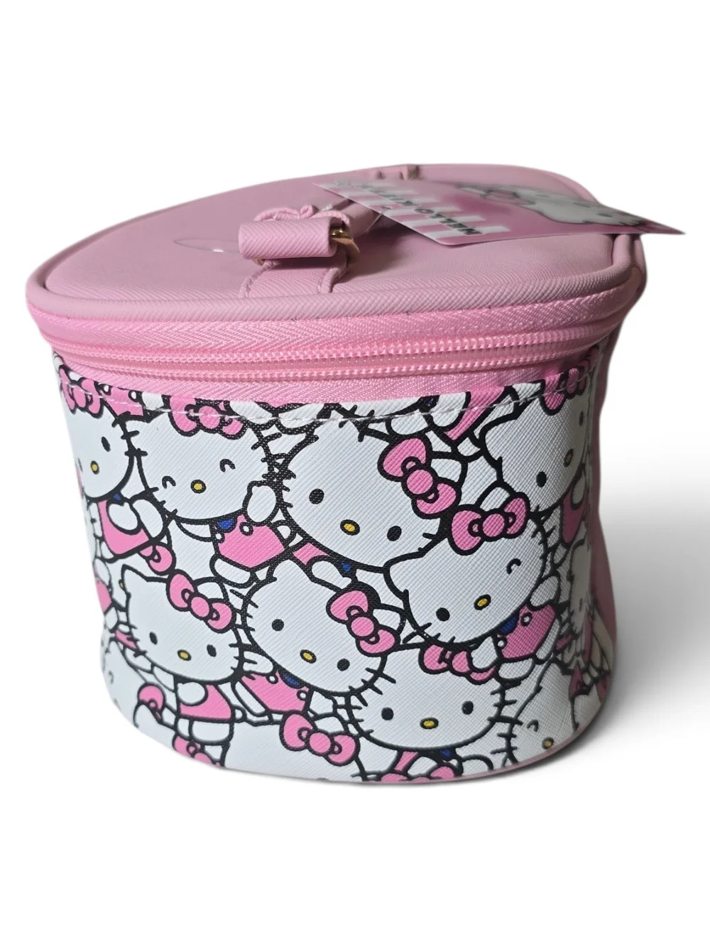 Hello Kitty Pink Allover Print Vanity Cosmetic Makeup Train Case Nwt